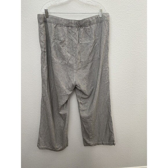 Gap Easy Pant Linen Blend in Off White Stripe Women’s Size XL - Picture 9 of 9